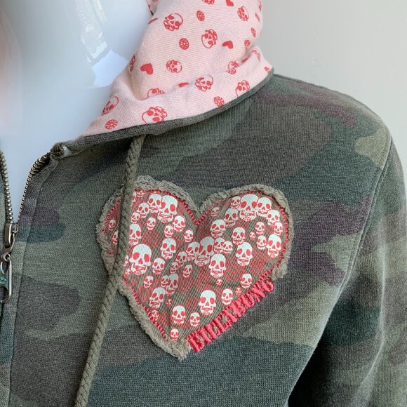 Billabong camouflage camo heart hoodie sweater - Picture 3 of 7